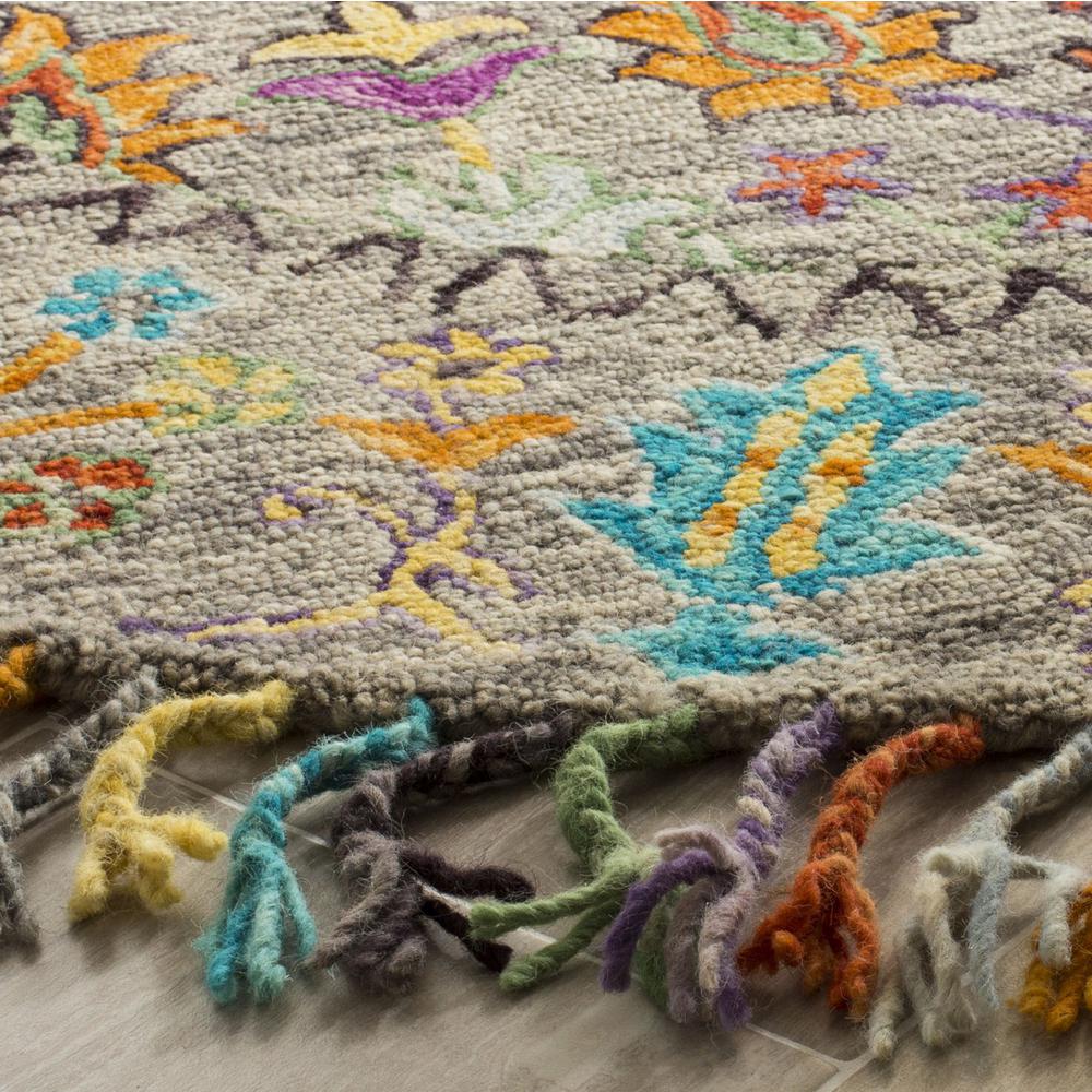 BLOSSOM, GREY / MULTI, 6' X 6' Round, Area Rug, BLM453A-6R