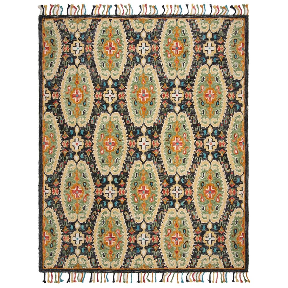 BLOSSOM, CHARCOAL / GOLD, 8' X 10', Area Rug