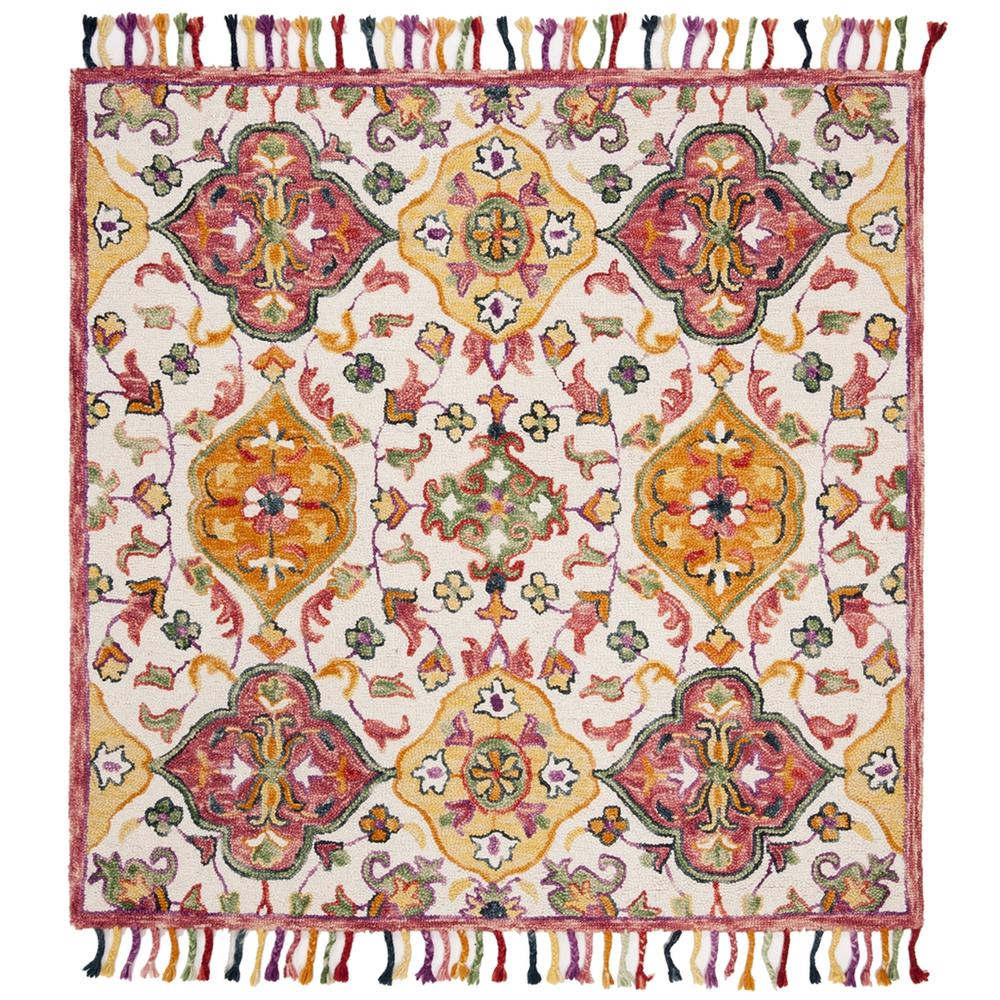 BLOSSOM, IVORY / MULTI, 6' X 6' Square, Area Rug
