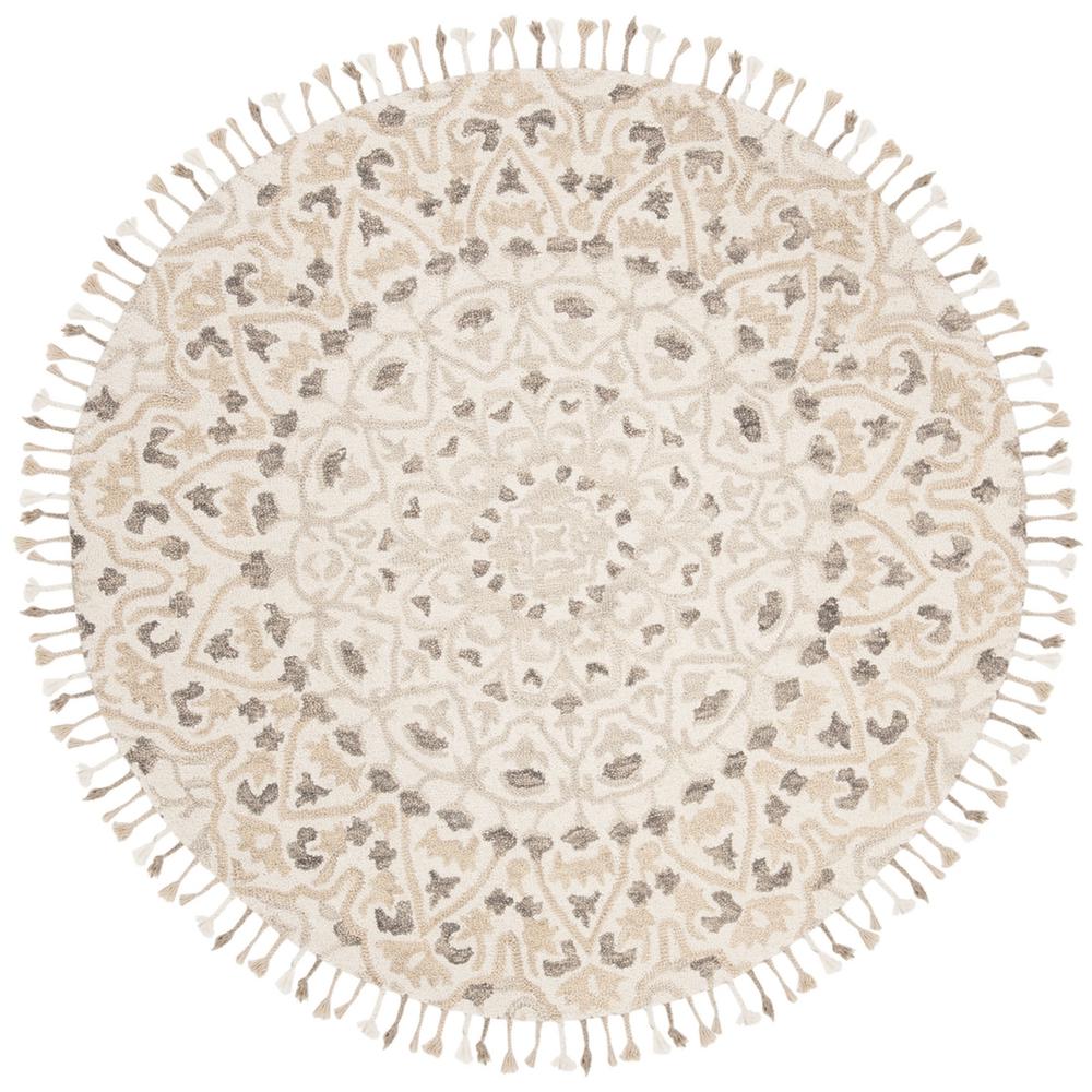BLOSSOM, IVORY / TAUPE, 6' X 6' Round, Area Rug