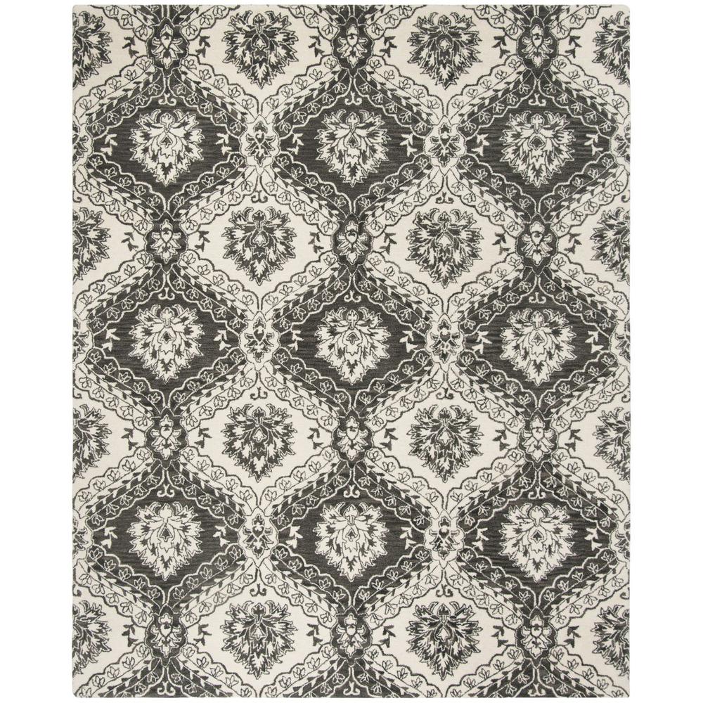 BLOSSOM, CHARCOAL / IVORY, 8' X 10', Area Rug, BLM601H-8