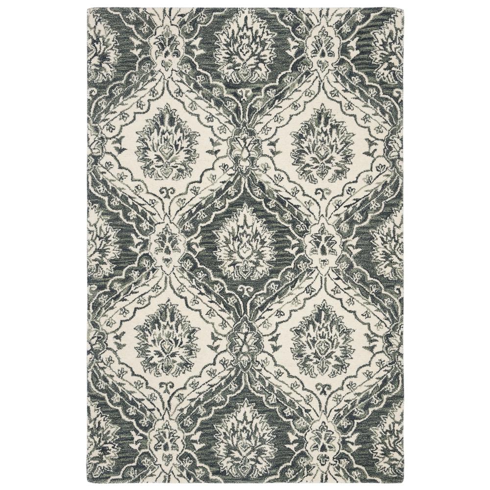 BLOSSOM, BLUE / IVORY, 4' X 6', Area Rug, BLM601M-4