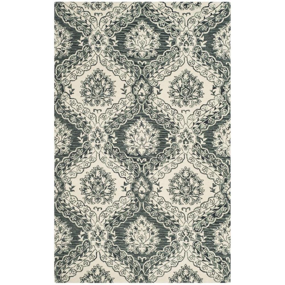 BLOSSOM, BLUE / IVORY, 5' X 8', Area Rug, BLM601M-5