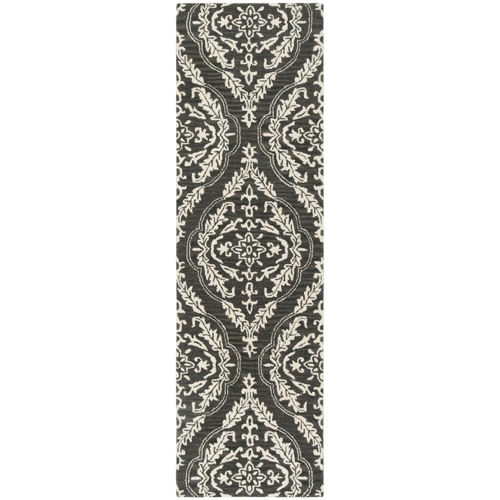 BLOSSOM, CHARCOAL / IVORY, 2'-3" X 8', Area Rug, BLM602H-28