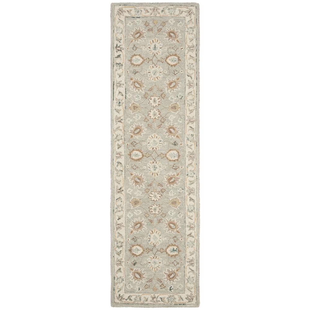 BLOSSOM, AQUA / IVORY, 2'-3" X 8', Area Rug