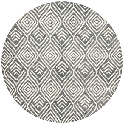 BLOSSOM, IVORY / GREY, 6' X 6' Round, Area Rug, BLM936G-6R
