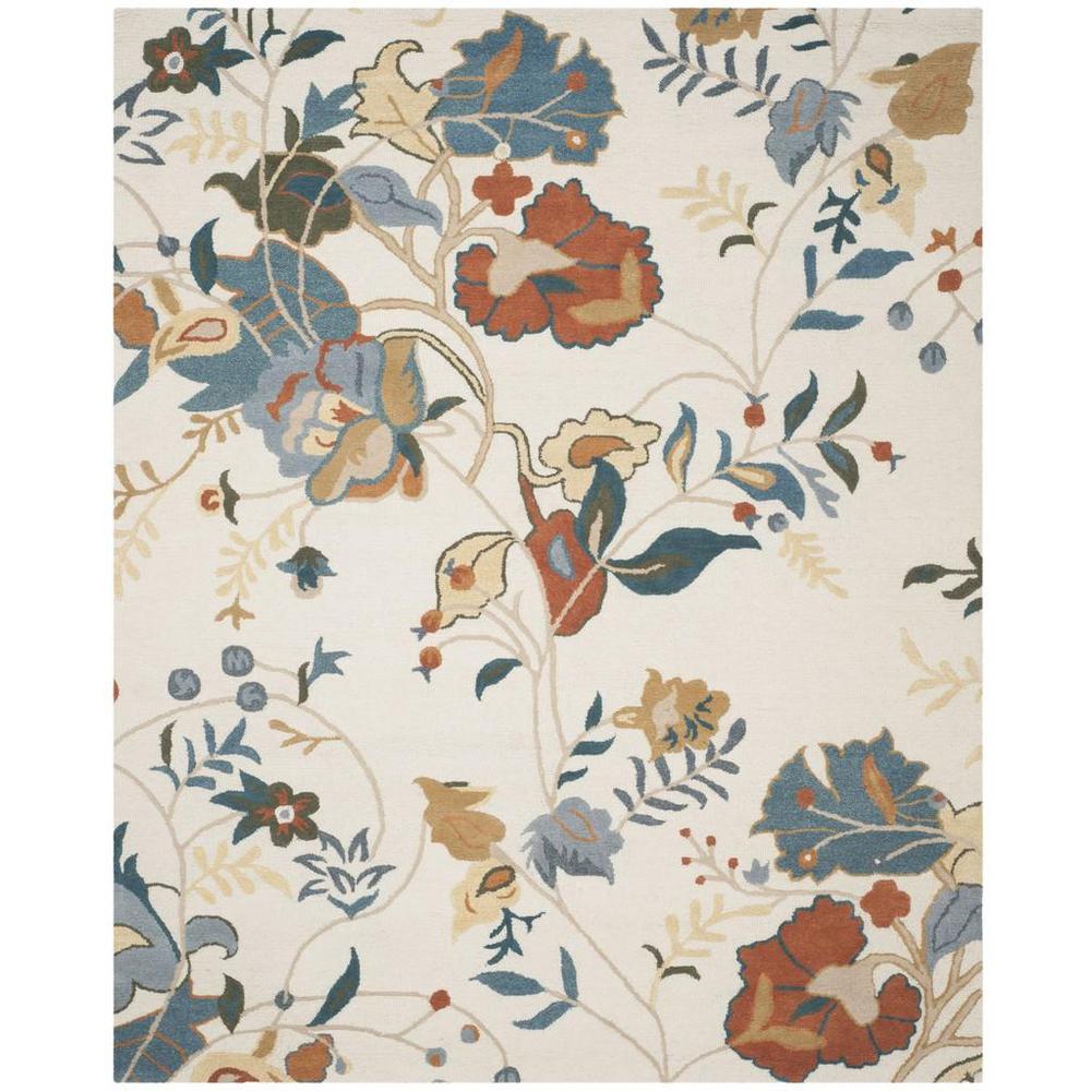 BLOSSOM, IVORY / BLUE, 8' X 10', Area Rug, BLM975A-8