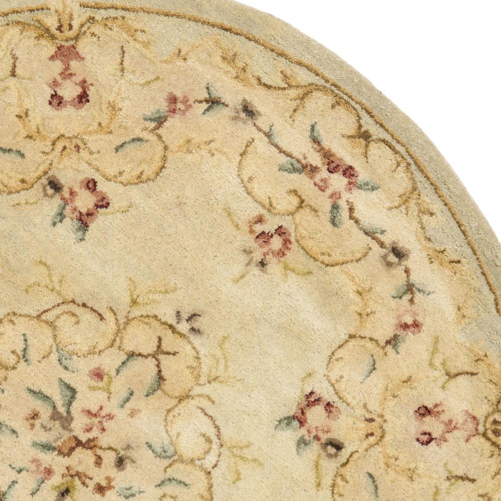 BERGAMA, LIGHT GREEN / BEIGE, 4' X 4' Round, Area Rug
