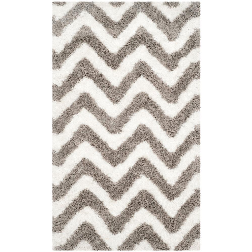 SG-BSG-Barcelona Shag, IVORY / SILVER, 3' X 5', Area Rug, BSG320A-3