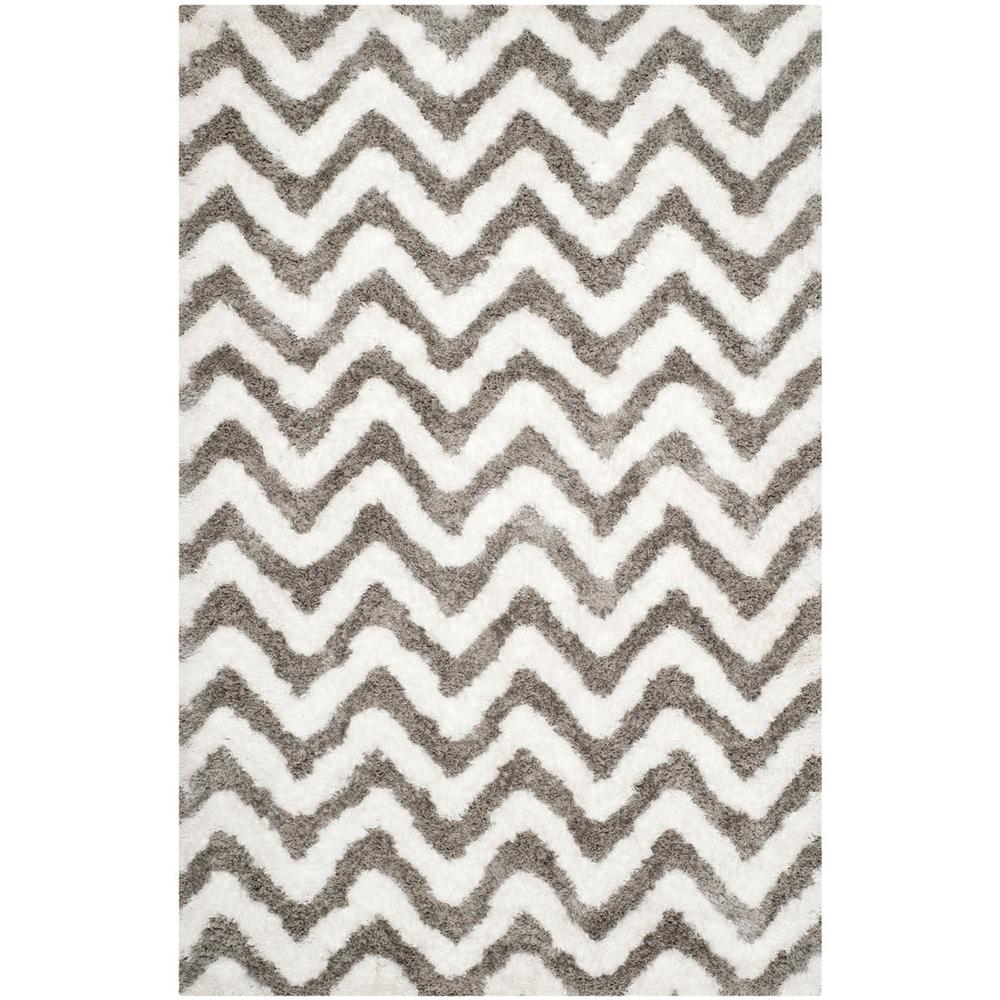 SG-BSG-Barcelona Shag, IVORY / SILVER, 5' X 8', Area Rug, BSG320A-5
