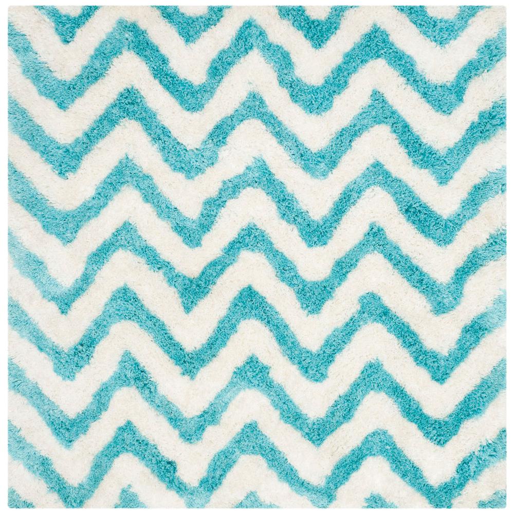 SG-BSG-Barcelona Shag, IVORY / BLUE, 5' X 5' Square, Area Rug