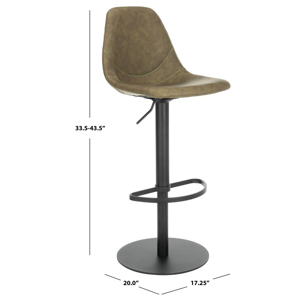 Sky Adjustable Swivel Barstool, Olive