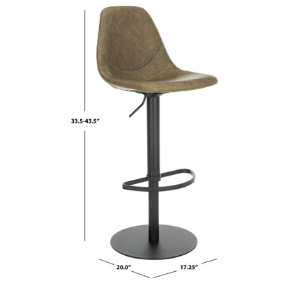 Sky Adjustable Swivel Barstool, Olive