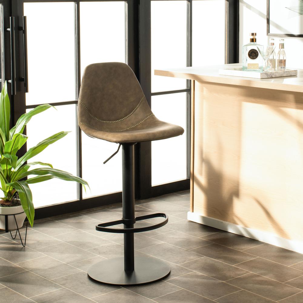 Sky Adjustable Swivel Barstool, Olive