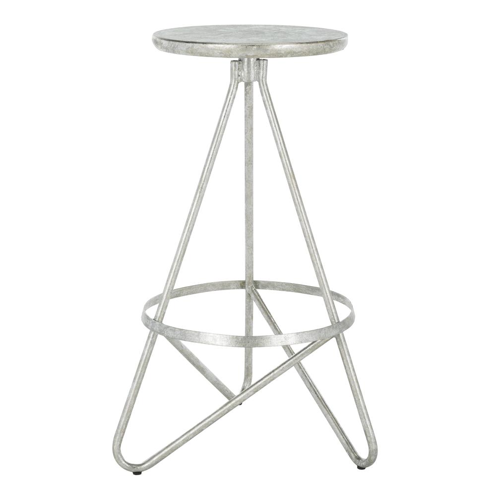 Galexia Bar Stool, Silver Leaf