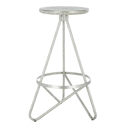Galexia Bar Stool, Silver Leaf