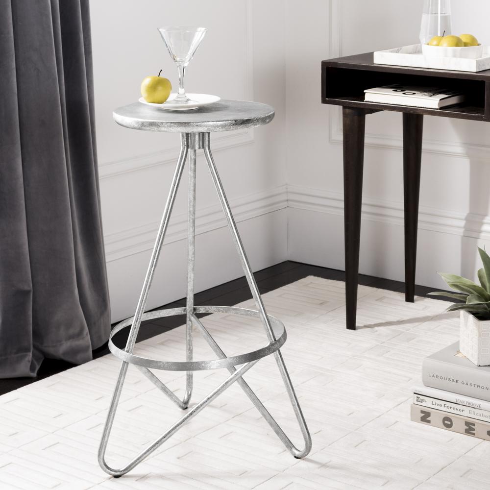 Galexia Bar Stool, Silver Leaf