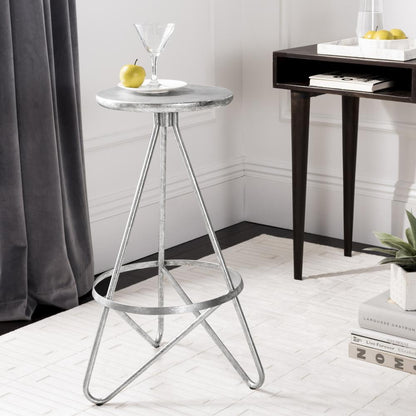 Galexia Bar Stool, Silver Leaf