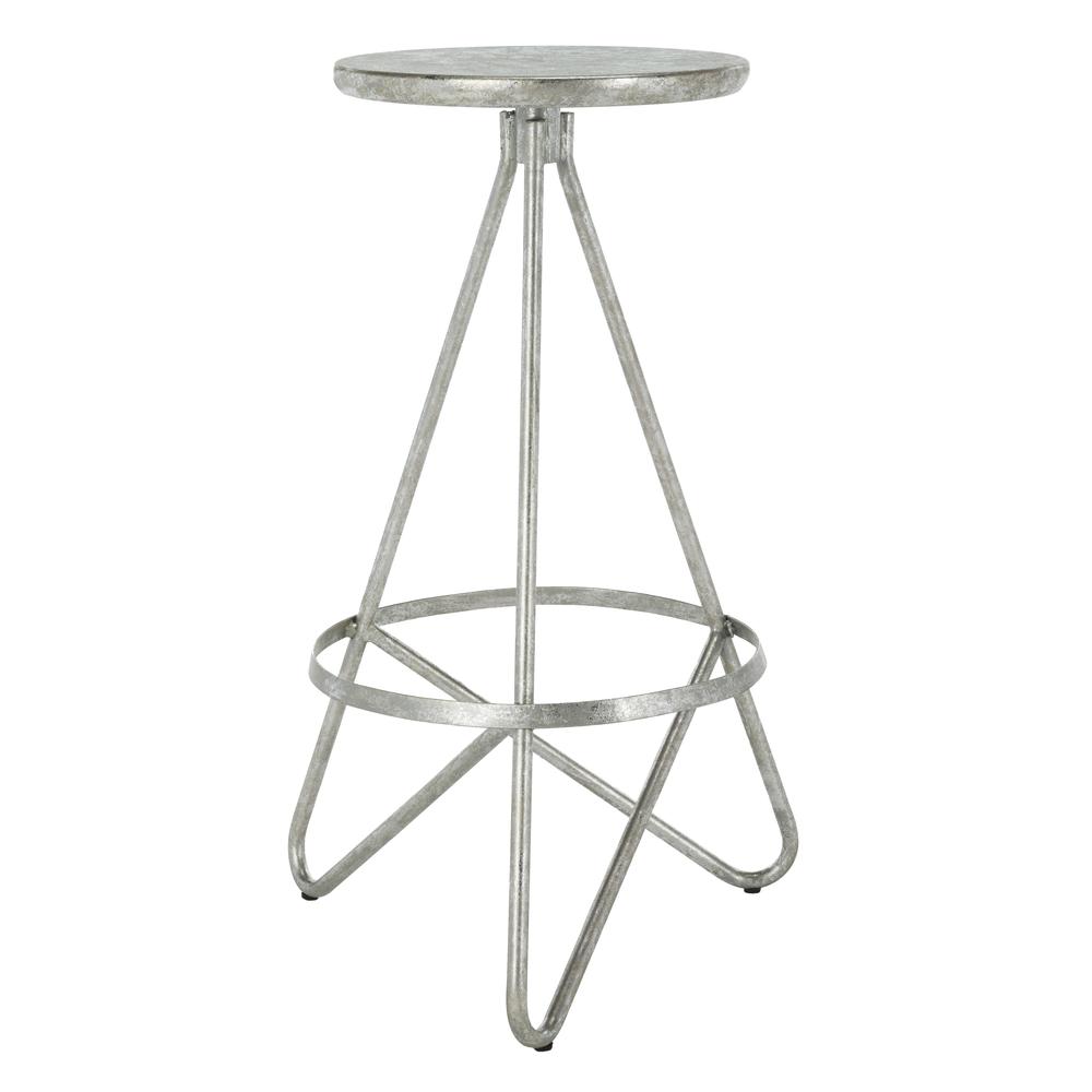 Galexia Bar Stool, Silver Leaf