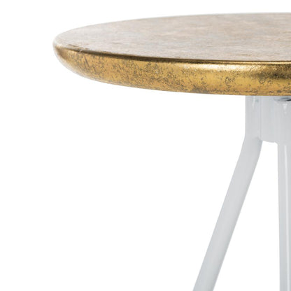 Galexia Bar Stool, White/Gold Top