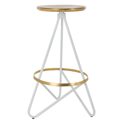 Galexia Bar Stool, White/Gold Top
