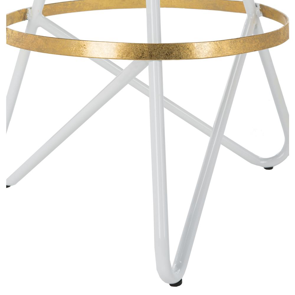 Galexia Bar Stool, White/Gold Top