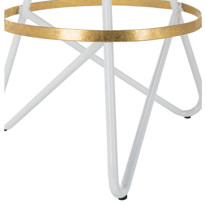 Galexia Bar Stool, White/Gold Top