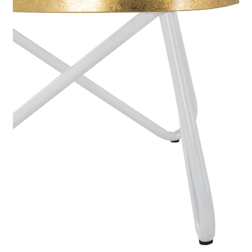 Galexia Bar Stool, White/Gold Top