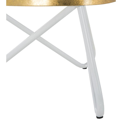 Galexia Bar Stool, White/Gold Top