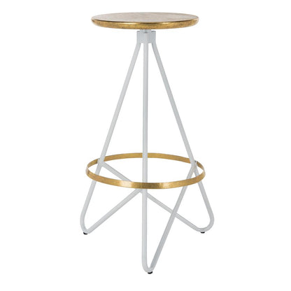 Galexia Bar Stool, White/Gold Top