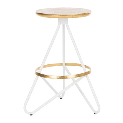 Galexia Counter Stool, White/Gold Top