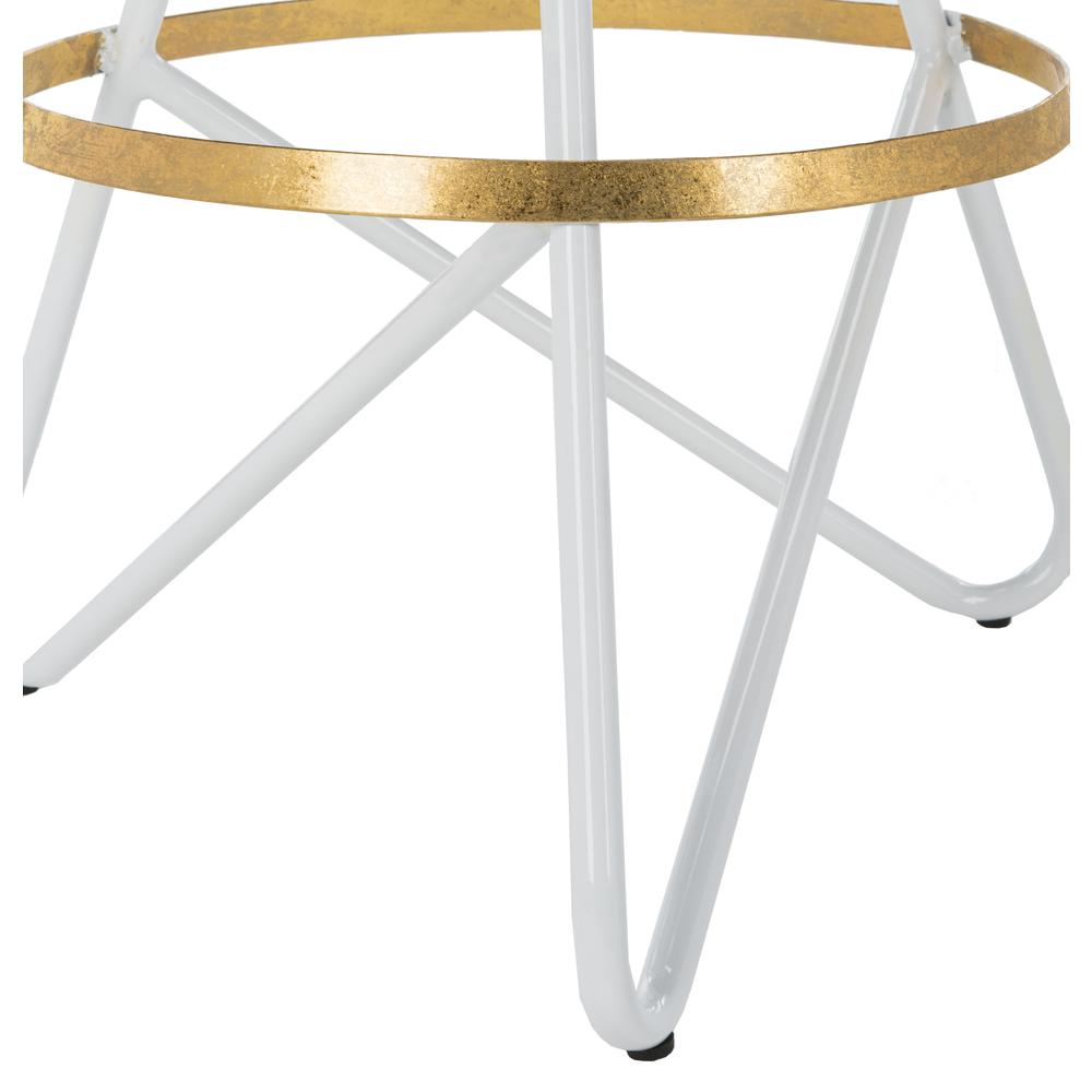 Galexia Counter Stool, White/Gold Top