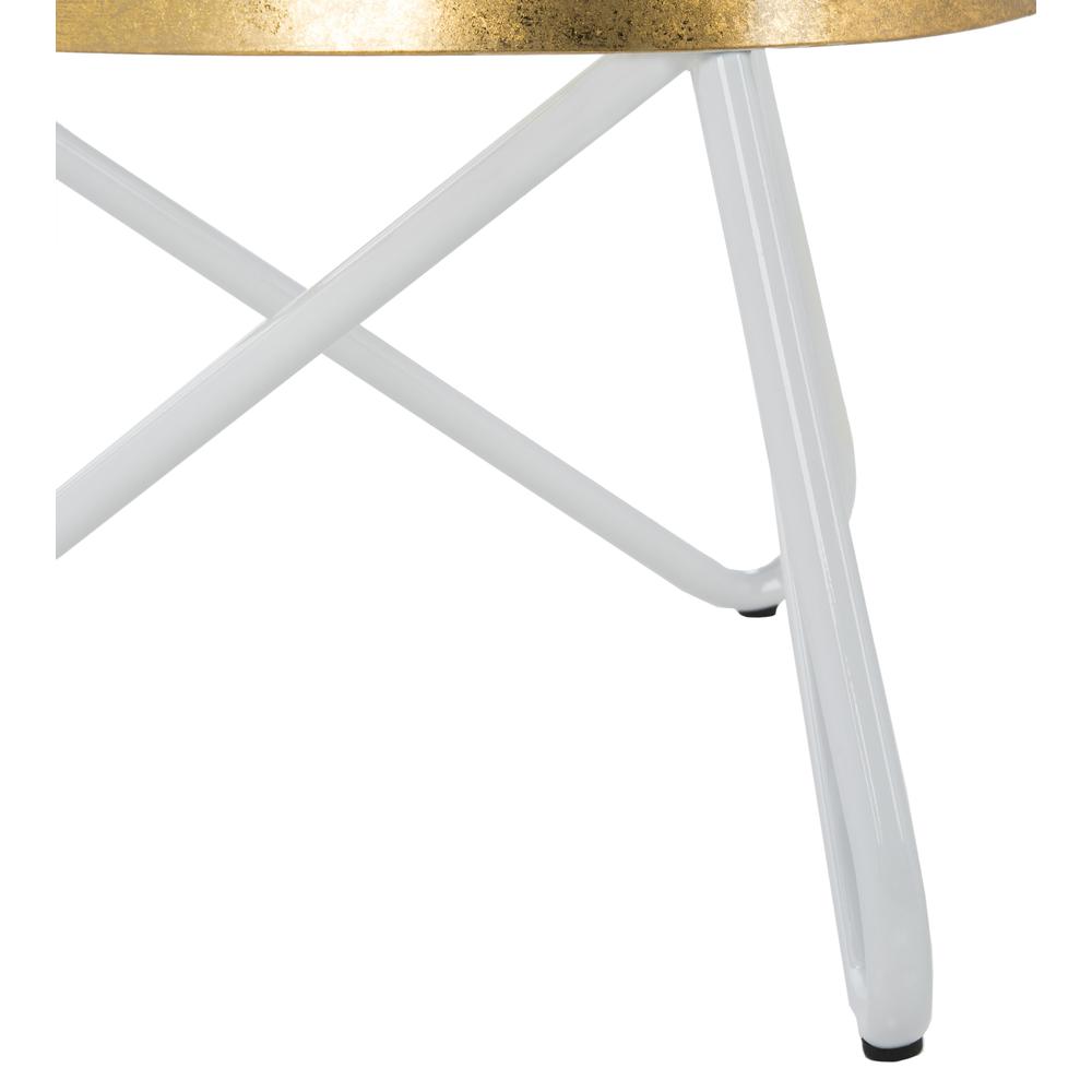 Galexia Counter Stool, White/Gold Top