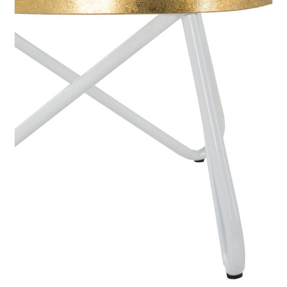 Galexia Counter Stool, White/Gold Top
