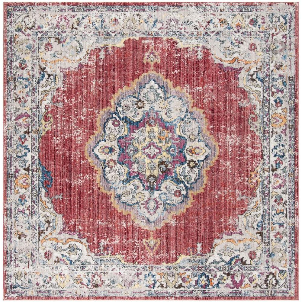 BRISTOL, ROSE / LIGHT GREY, 7' X 7' Square, Area Rug, BTL343R-7SQ