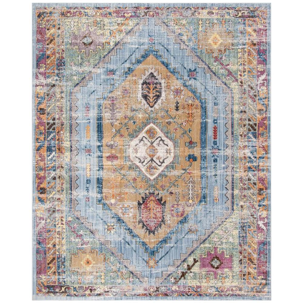 BRISTOL, BLUE / CAMEL, 11' X 16' RECTANGLE, Area Rug