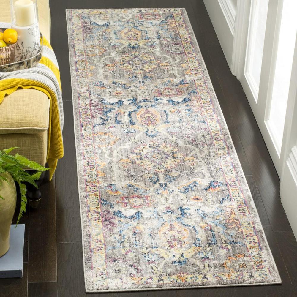 BRISTOL, GREY / BLUE, 2'-3" X 10', Area Rug