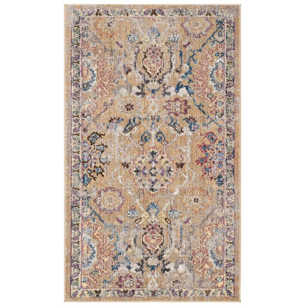 BRISTOL, CAMEL / BLUE, 3' X 5', Area Rug