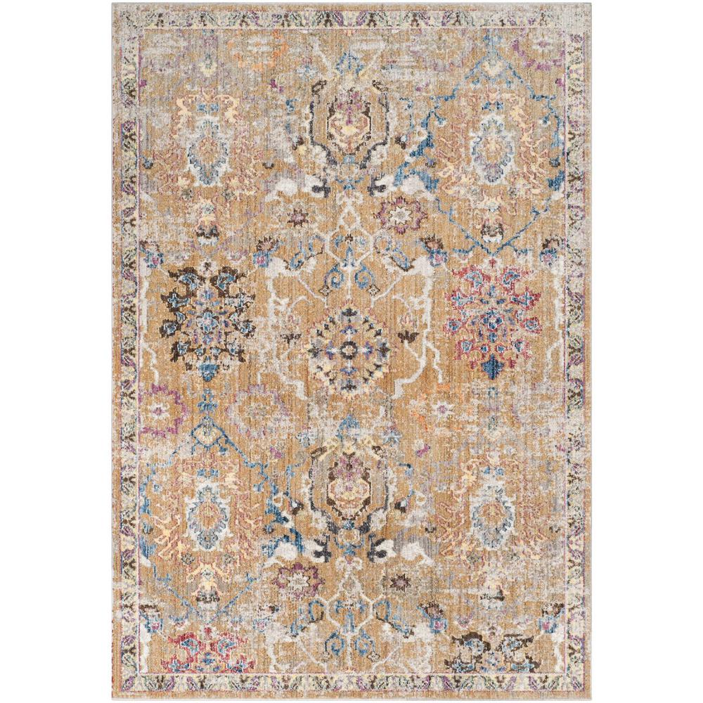 BRISTOL, CAMEL / BLUE, 4' X 6', Area Rug