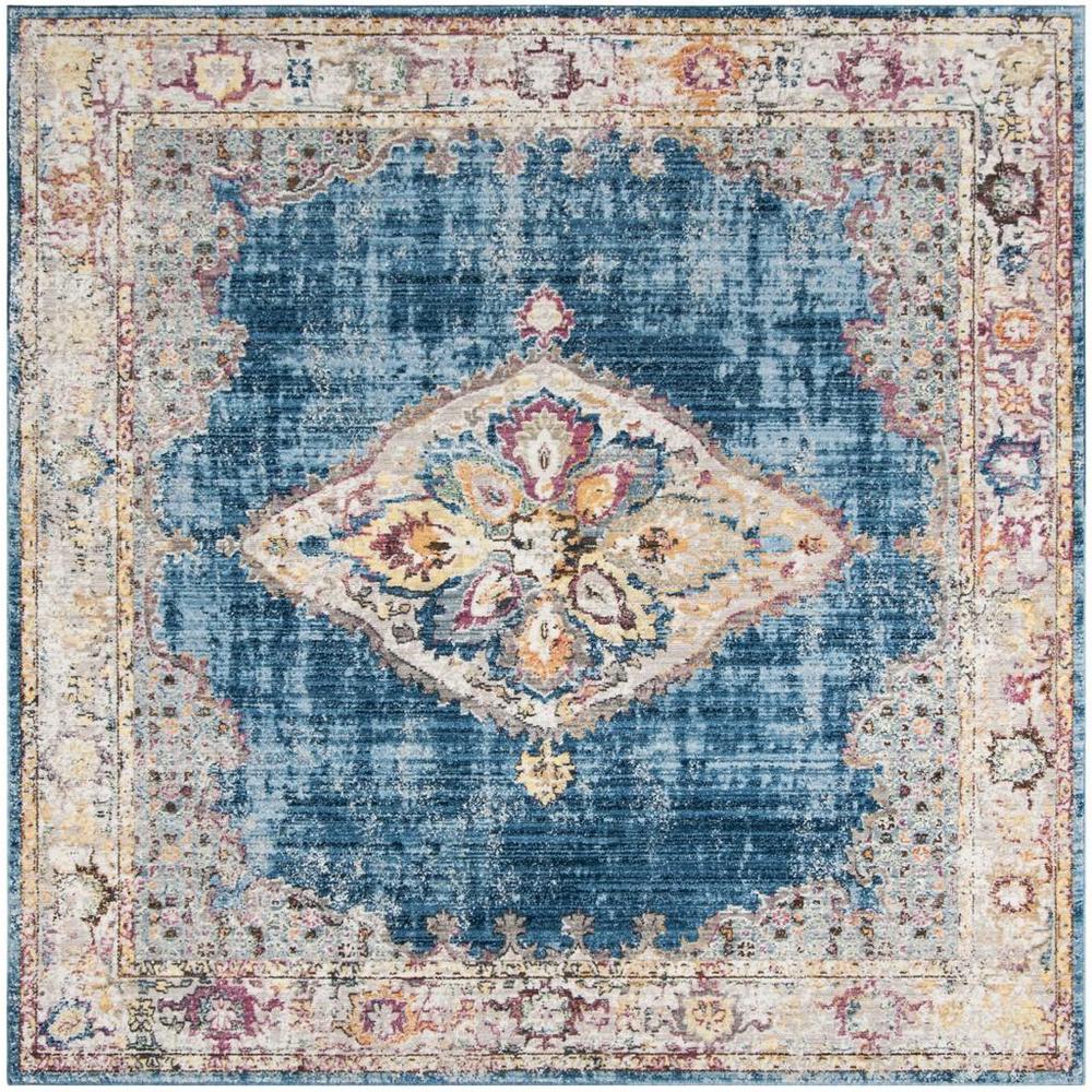 BRISTOL, BLUE / IVORY, 7' X 7' Square, Area Rug, BTL348C-7SQ