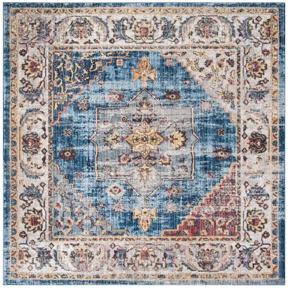 BRISTOL, BLUE / IVORY, 7' X 7' Square, Area Rug, BTL349C-7SQ