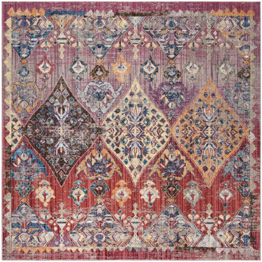 BRISTOL, ROSE / MULTI, 7' X 7' Square, Area Rug