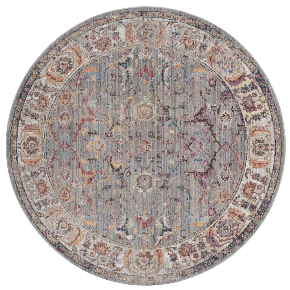 BRISTOL, GREY / LIGHT GREY, 7' X 7' Round, Area Rug