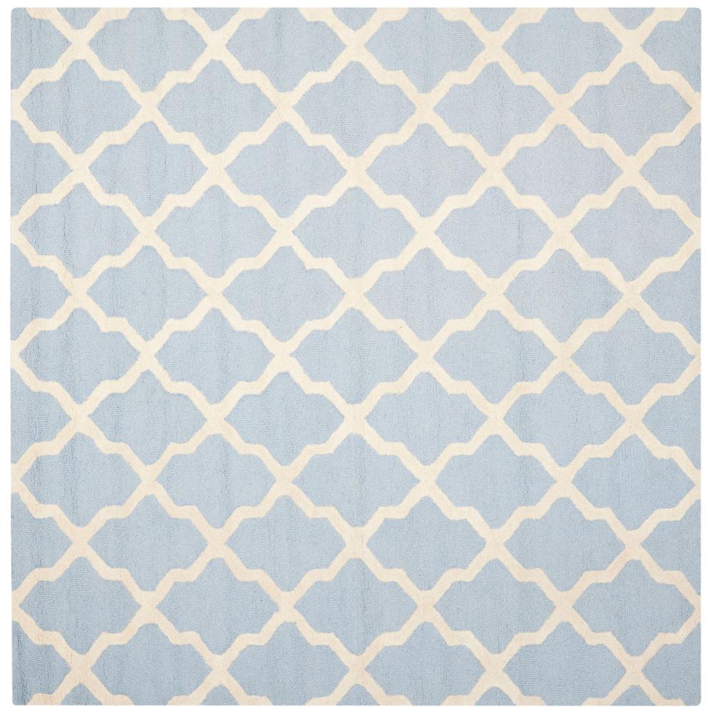 CAMBRIDGE, LIGHT BLUE / IVORY, 6' X 6' Square, Area Rug, CAM121A-6SQ