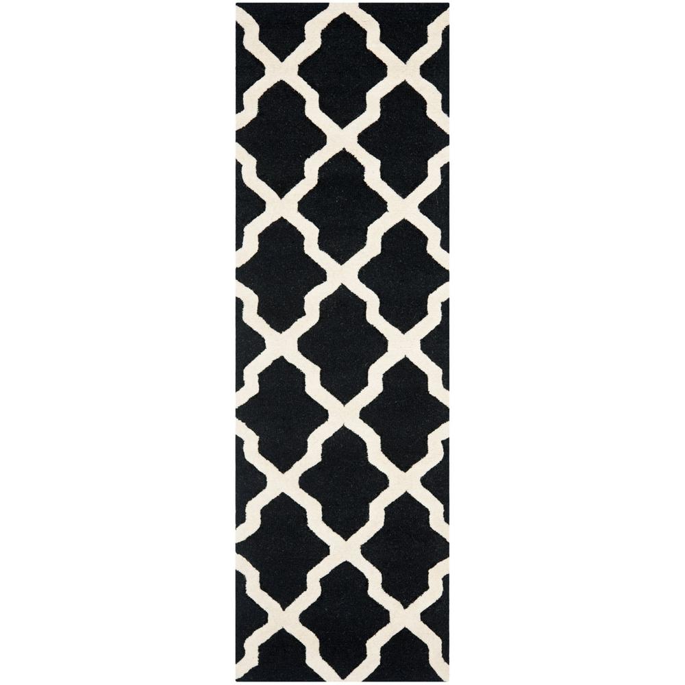 CAMBRIDGE, BLACK / IVORY, 2'-6" X 6', Area Rug, CAM121E-26