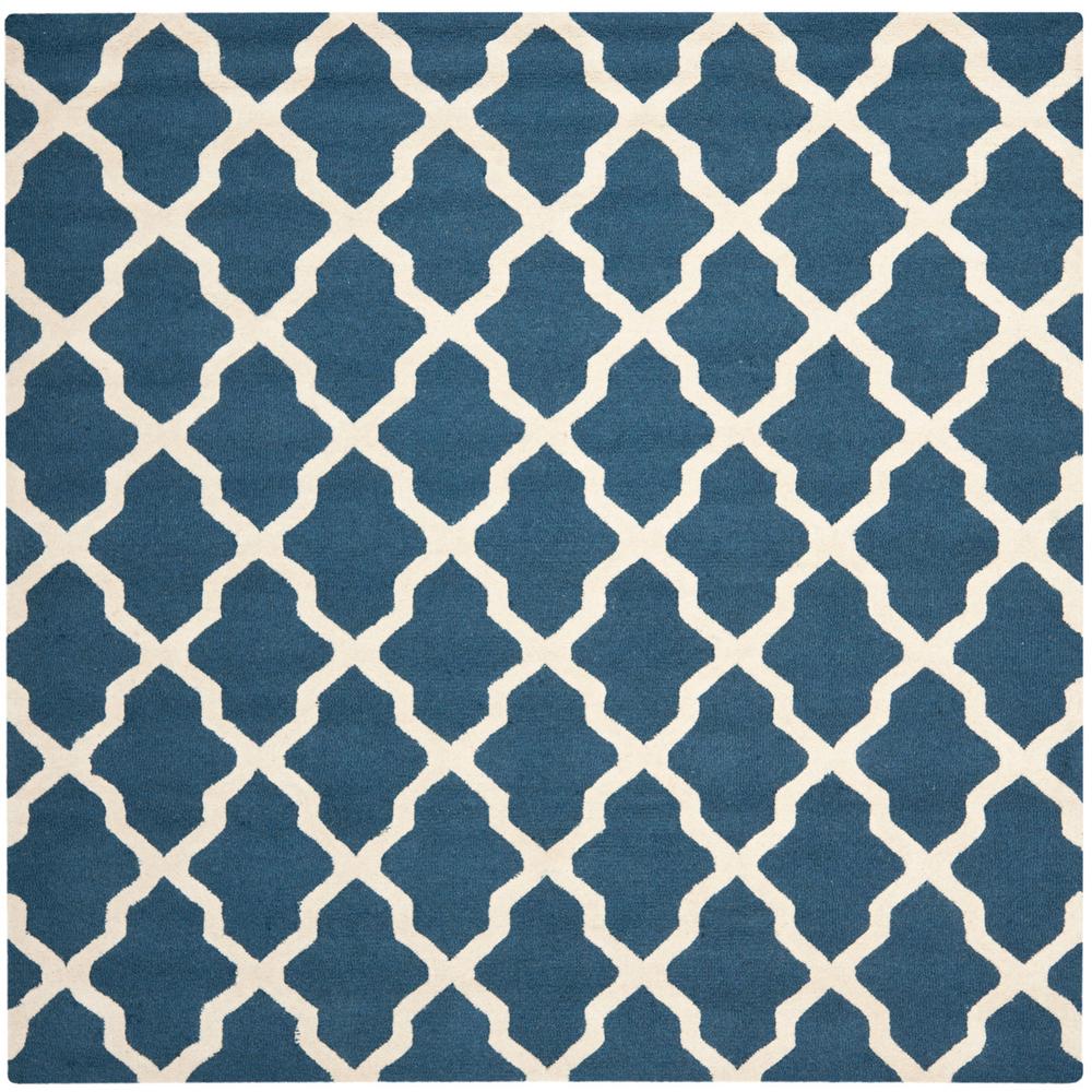CAMBRIDGE, NAVY BLUE / IVORY, 8' X 8' Square, Area Rug, CAM121G-8SQ