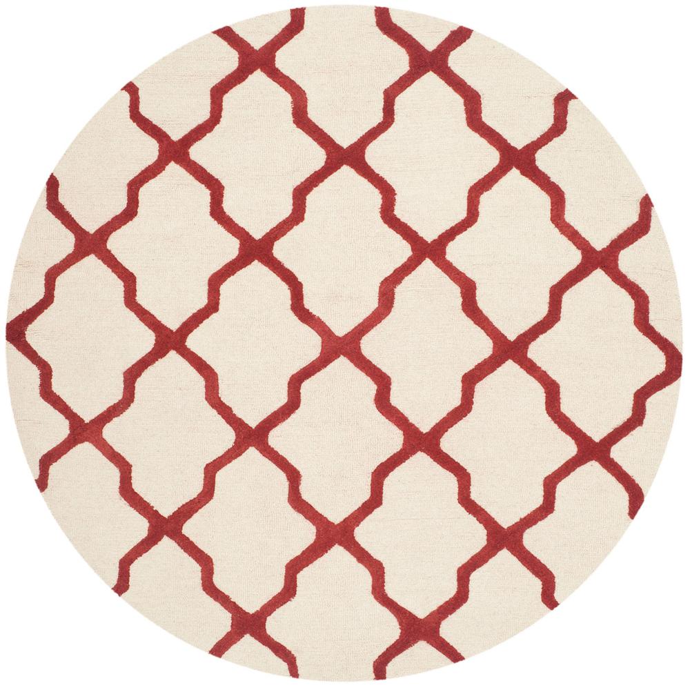 CAMBRIDGE, IVORY / RUST, 6' X 6' Round, Area Rug, CAM121I-6R