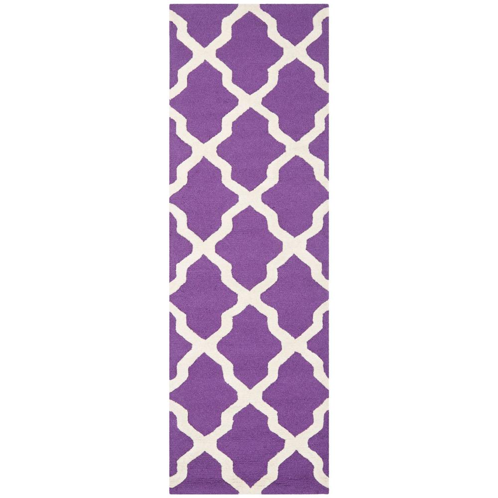 CAMBRIDGE, PURPLE / IVORY, 2'-6" X 10', Area Rug, CAM121K-210