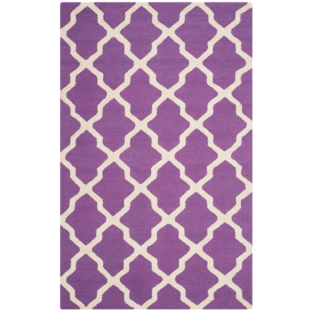CAMBRIDGE, PURPLE / IVORY, 5' X 8', Area Rug, CAM121K-5