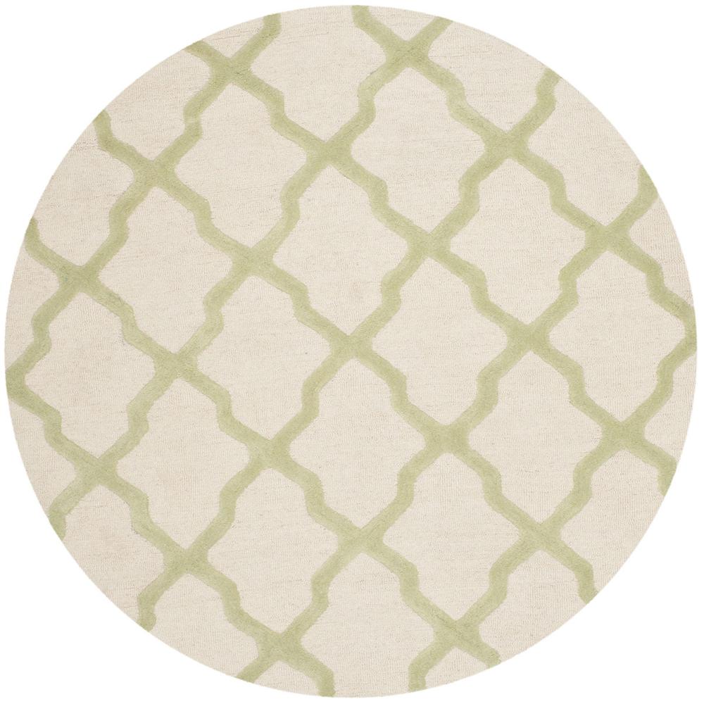CAMBRIDGE, IVORY / LIGHT GREEN, 6' X 6' Round, Area Rug, CAM121N-6R